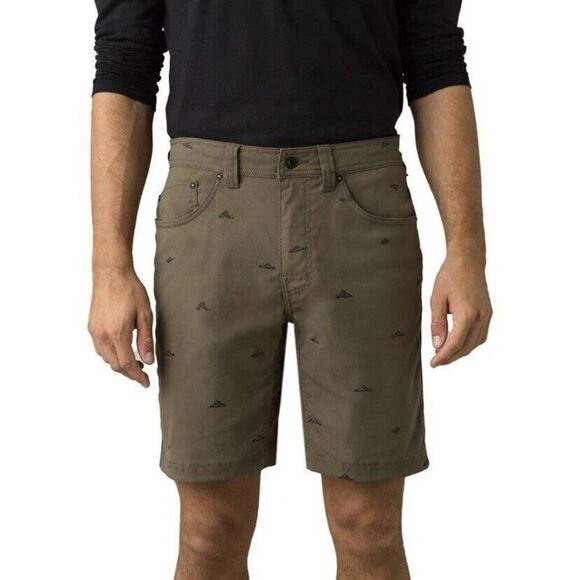 Prana Brion Shorts 11” Inseam UPF 50+ Slate Green Crux Rock Size 30 - Picture 1 of 11